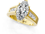 Yellow gold Marquise Cut Channel Set Solitaire Ring with Four-Prong Setting_7