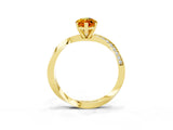 Yellow gold Marquise Cut Citrine Engagement Ring with Side Stone Accents and Four-Prong Setting_63