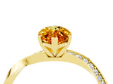 Yellow gold Marquise Cut Citrine Engagement Ring with Side Stone Accents and Four-Prong Setting_64