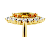 Yellow gold Marquise Cut Citrine Floral Double Halo Engagement Ring with Prong Setting_66
