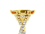 Yellow gold Marquise Cut Citrine  Halo Twist Band Solitaire Prong Setting Ring_41