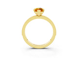 Yellow gold Marquise Cut Citrine Milgrain Pavé Engagement Ring with Four-Prong Setting_3