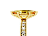 Yellow gold Marquise Cut Citrine Milgrain Pavé Engagement Ring with Four-Prong Setting_5