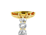 Yellow gold Marquise Cut Citrine Prong Setting with Side Stones on a Pave Band_5