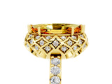 Yellow gold Marquise Cut Citrine Scalloped Halo Engagement Ring with Round Shared Prong Band_17