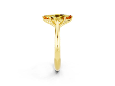 Yellow gold Marquise Cut Citrine Solitaire Engagement Ring with Cathedral Setting and Four-Prong Mount_14