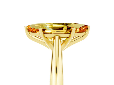 Yellow gold Marquise Cut Citrine Solitaire Engagement Ring with Cathedral Setting and Four-Prong Mount_17
