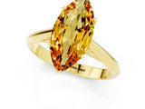 Yellow gold Marquise Cut Citrine Solitaire Engagement Ring with Cathedral Setting and Four-Prong Mount_25