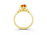 Yellow gold Marquise Cut Citrine Solitaire Engagement Ring with Cathedral Setting and Four-Prong Mount_27