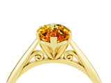 Yellow gold Marquise Cut Citrine Solitaire Engagement Ring with Cathedral Setting and Four-Prong Mount_28