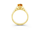 Yellow gold Marquise Cut Citrine Solitaire Engagement Ring with Cathedral Setting and Four-Prong Mount_33