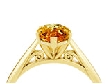 Yellow gold Marquise Cut Citrine Solitaire Engagement Ring with Cathedral Setting and Four-Prong Mount_34