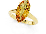 Yellow gold Marquise Cut Citrine Solitaire Engagement Ring with Cathedral Setting and Four-Prong Mount_67