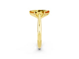 Yellow gold Marquise Cut Citrine Solitaire Engagement Ring with Cathedral Setting and Four-Prong Mount_68