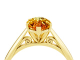 Yellow gold Marquise Cut Citrine Solitaire Engagement Ring with Cathedral Setting and Four-Prong Mount_70