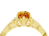 Yellow gold Marquise Cut Citrine Solitaire Engagement Ring with Celtic Knot Band and Four-Prong Setting_4