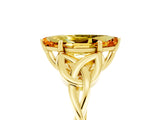 Yellow gold Marquise Cut Citrine Solitaire Engagement Ring with Celtic Knot Band and Four-Prong Setting_5