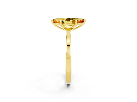 Yellow gold Marquise Cut Citrine Solitaire Engagement Ring with Classic Band and Four-Prong Setting_26