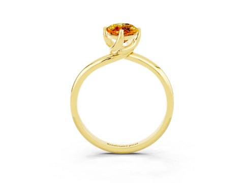 Yellow gold Marquise Cut Citrine Solitaire Engagement Ring with Four-Prong Setting and Classic Band_15