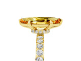 Yellow gold Marquise Cut Citrine Solitaire Engagement Ring with Pavé Band and Four-Prong Setting_5