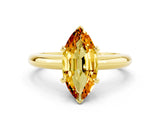 Yellow gold Marquise Cut Citrine Solitaire Engagement Ring with Round Band and Four-Prong Setting