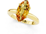 Yellow gold Marquise Cut Citrine Solitaire Engagement Ring with Round Band and Four-Prong Setting_1