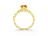 Yellow gold Marquise Cut Citrine Solitaire Engagement Ring with Round Band and Four-Prong Setting_3