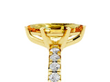 Yellow gold Marquise Cut Citrine Solitaire Pavé Engagement Ring with Round Band and Prong Setting_77