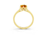 Yellow gold Marquise Cut Citrine Solitaire Ring with Flower Prong Setting and Classic Band_39