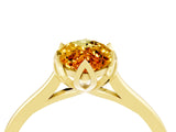Yellow gold Marquise Cut Citrine Solitaire Ring with Flower Prong Setting and Classic Band_40