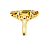Yellow gold Marquise Cut Citrine Solitaire Ring with Flower Prong Setting and Classic Band_41