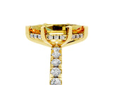 Yellow gold Marquise Cut Citrine Solitaire Ring with Pavé Band and Four-Prong Setting_29
