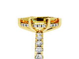 Yellow gold Marquise Cut Citrine Solitaire Ring with Round  Pavé Band and Four-Prong Setting_41