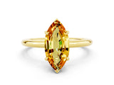 Yellow gold Marquise Cut Citrine Solitaire Ring with Thin Band and Four-Prong Setting_12