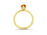 Yellow gold Marquise Cut Citrine Solitaire Ring with Thin Band and Four-Prong Setting_15
