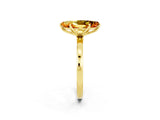 Yellow gold Marquise Cut Citrine Solitaire Ring with Thin Band and Prong Setting_14