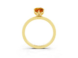 Yellow gold Marquise Cut Citrine Solitaire Ring with Thin Band and Prong Setting_15