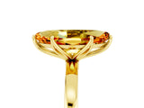 Yellow gold Marquise Cut Citrine Solitaire Ring with Thin Band and Prong Setting_17