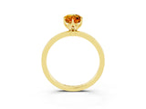 Yellow gold Marquise Cut Citrine Solitaire Ring with Thin Band and Prong Setting_27