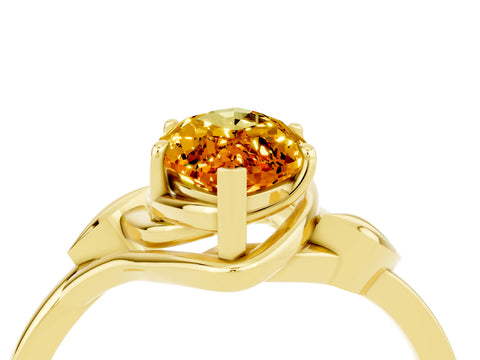 Yellow gold Marquise Cut Citrine Solitaire Ring with Twist Band and Four-Prong Setting_28