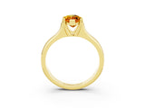 Yellow gold Marquise Cut Citrine Solitaire Ring with Wide Band and Prong Setting_3