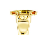 Yellow gold Marquise Cut Citrine Solitaire Ring with Wide Band and Prong Setting_5