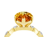 Yellow gold Marquise Cut Citrine Solitaire Twisted Band with Round  Accents and Prong Setting_16
