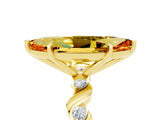 Yellow gold Marquise Cut Citrine Solitaire Twisted Band with Round  Accents and Prong Setting_17