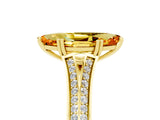 Yellow gold Marquise Cut Citrine Split Shank Engagement Ring with Pavé Band_5