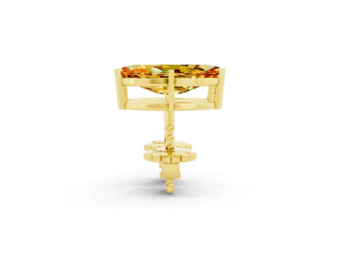 Yellow gold Marquise Cut Citrine Stud Earrings_25
