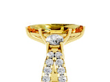 Yellow gold Marquise Cut Citrine Three-Stone Ring with Pavé Split Shank and Four-Prong Setting_17