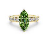 Yellow gold Marquise Cut Cut Channel Set Diamond Engagement Ring with Four-Prong Setting
