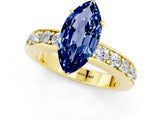 Yellow gold Marquise Cut Cut Channel Set Diamond Engagement Ring with Four-Prong Setting_1