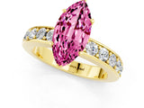 Yellow gold Marquise Cut Cut Channel Set Diamond Engagement Ring with Four-Prong Setting_1